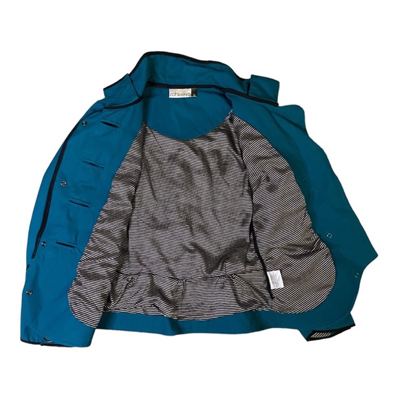 Cute fitted Schwiing Teal Blazer Big Buttons Cuffs Pea Coat Small - Picture 10 of 10